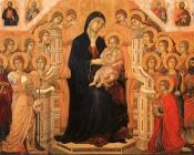 圣母子荣登圣座图(圣母与天使和圣徒) - 杜乔·迪·博宁塞纳